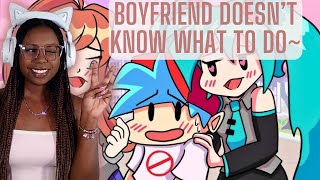 Boyfriend Doesnt Know What To Do  GameToons Friday Night Funkin Logic But Anime Reaction [upl. by Eednam]