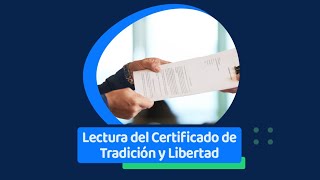 Lectura de Certificado de tradición y libertad [upl. by Osber]