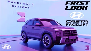 HYUNDAI CRETA FACELIFT 2024 LAUNCH FIRST LOOK  BAGRAWALA DESIGNS [upl. by Anohsal604]