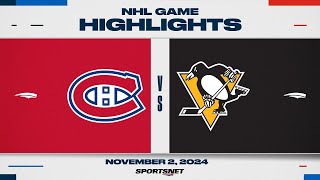 NHL Highlights  Canadiens vs Penguins  November 2 2024 [upl. by Hahsi]