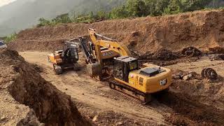 CAT 320 excavator breakdown remove for site [upl. by Aseena336]