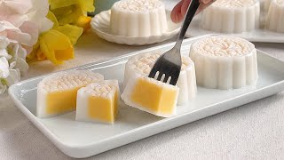 Custard Agaragar Jelly Mooncake  Agaragar Recipes  奶黄果冻月饼 [upl. by Acimad331]