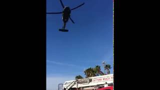 Daytona Beach Fire Dept Blocks Street for Black Hawk Landing [upl. by Asset483]