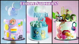 How To Apply Edible Images To Cakes  Edible Stickers  Edible Cake Toppers [upl. by Inami]