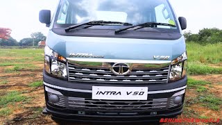 TATA Intra V50 AC Top Model Review  Price  Mileage  Walkaround [upl. by Moersch406]