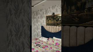 Master Bedroom wall Decoration with wallpaper youtube shortsvideo wallpaper [upl. by Farrish]