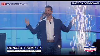 🇺🇸 Donald Trump Jr  The People’s Convention 2024 by Turning Point Action in Detroit Michigan CC [upl. by Asert]