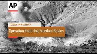 Operation Enduring Freedom Begins  2001  Today in History  7 Oct 16 [upl. by Arrehs]