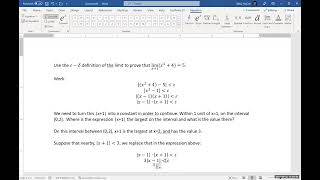 Proving with the EpsilonDelta Definition of a Limit  Nonlinear Function [upl. by Brunhild920]