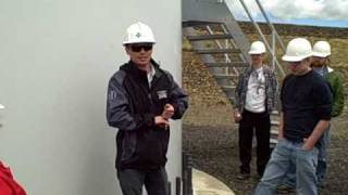 Tour guide at base of Vestas wind turbine [upl. by Icaj]