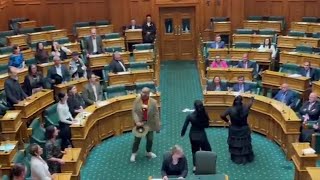 NouvelleZélande des députés font un haka en plein hémicycle [upl. by Greg]