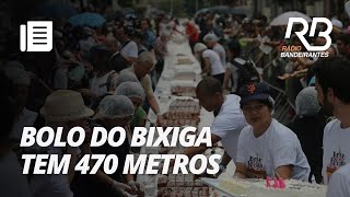 Bolo do Bixiga Aniversário da cidade tem bolo comunitário de 470 metros [upl. by Neeka]