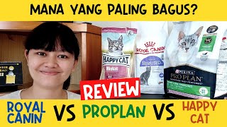 Makanan Untuk Kucing Yang Sudah Disteril  Royal Canin VS Proplan VS Happy Cat [upl. by Anhaj]