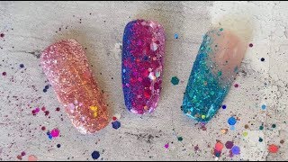 encapsulating glitter in hard gel nails by Carlie salt [upl. by Masuh560]