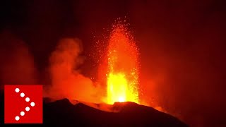 Eruzione Stromboli 3 luglio 2019 le fontane di lava nella notte [upl. by Ardnossac]