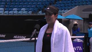 Garbiñe Muguruza oncourt interview SF  Melbourne Summer Series 2021 [upl. by Irtak]