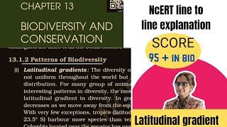 XII  Patterns of biodiversity  Latitudinal gradientchpBIODIVERSITY amp conservation [upl. by Hafler]