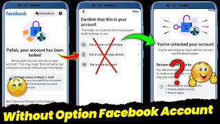 Without Option How To Unlock Facebook Account 2024  Facebook Account Locked How To Unlock [upl. by Annoyi]