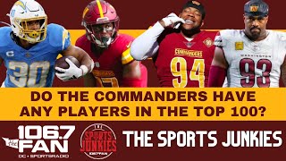 Commanders In The Top 100  Sports Junkies [upl. by Ainitsirc]