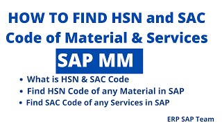 How to find HSN and SAC Code control code in SAP [upl. by Assela]