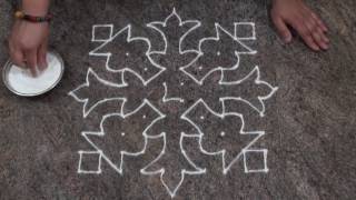 Easy and Simple Rangoli Design Simple Dot Rangoli Design with 10 dots [upl. by Wane585]