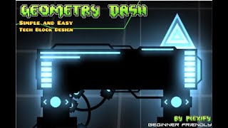 Sunset Tech Block Design Tutorial For Beginners Geometry Dash [upl. by Volin]