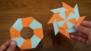 How To Make a Paper Transforming Ninja Star  Origami [upl. by Erialc852]