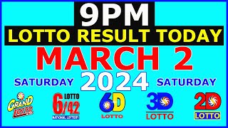 9pm Lotto Result Today March 2 2024 Saturday [upl. by Inami]