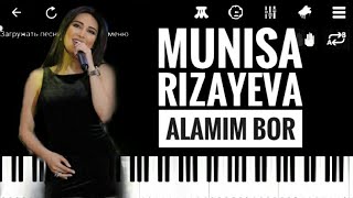 Munisa Rizayeva  Alamim bor piano karaoke version lyric tekst qoshiq matni remix man bemorman hol [upl. by Cadmarr250]