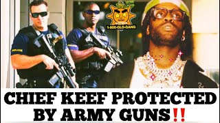 Chief Keef PROTECTED By Men With ARMY GUNS At His Show In Dallas Texas With His GloGang Crew [upl. by Leibarg]