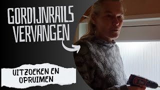 Gordijnrails vervangen Uitzoeken en opruimen alweer Gras maaien kleine brei update [upl. by Yaja]