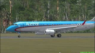 FSX HD  Austral Lineas Aereas BsAsIguazu Corredor Federeal EMB190 [upl. by Aremat703]