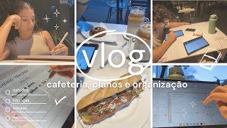 vlog na cafeteria organizando minha vida estudos e metas para 2024 [upl. by Adnolat]