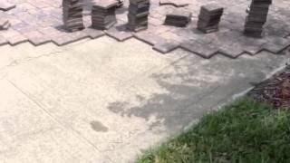 Installing 1quot Pavers Over Concrete [upl. by Ahtikal]