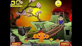 Monkey GO Happy Ninjas 2 Walkthrough Hints [upl. by Dranyar]