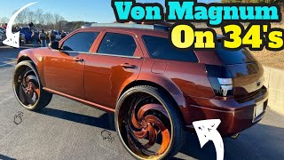 WORLDS BIGGEST RIMS with CowboyVonStar Dodge Magnum [upl. by Leoy]