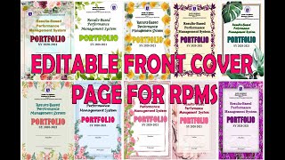 Editable Front Cover Page for RPMS with FREE SOFTCOPY [upl. by Rannug]