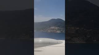 Corfu Airport Landing greece corfu plane flight sky beach ocean [upl. by Nibbs]