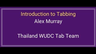 Alex Murray Introduction to Tabbing [upl. by Ojyllek]