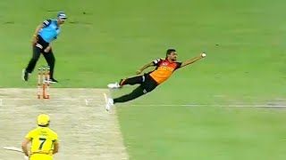 Sandeep Sharma Flying Catch VS CSK  Sandeep Fielding Effort  IPL 2020 CSK VS SRH [upl. by Harutak]