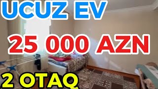 Büdcəsi Az Olanlara 2 Otaqlı Həyət Evi Dayanacağa Yaxın Yerdə Satılır [upl. by Ahsik]