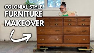 Reviving a Curbside Dresser with Stain amp Paint – Colonial Style Reimagined [upl. by Edette965]