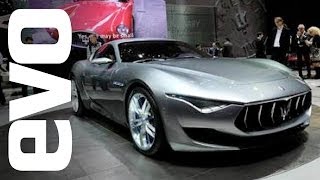 Maserati Alfieri concept at Geneva 2014  evo MOTOR SHOWS [upl. by Donall]