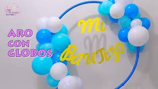 Decoracion para BAUTIZO  Aro con globos [upl. by Concoff]