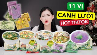 REVIEW 11 VỊ CANH ĂN LIỀN ISOUP  Khoai mỡ riêu cua canh chua cải xoong cải chua nấu thịtvv [upl. by Dlaner]