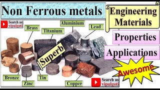 Non Ferrous metalsTypesPropertiesApplicationsEngineering materialsAluminiumZincCopperGTU [upl. by Tija]