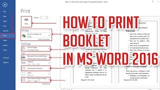 how to print a booklet in ms word 2016 step by step tutorial [upl. by Pufahl]