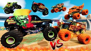 Monster Jam INSANE Fire VS Zombie Monster Truck Mud Battle  BeamNG Drive [upl. by Debora]