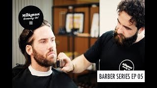 Barber Beard Trim amp Shave Series Ep 05 Short Beard Styling [upl. by Kelli485]