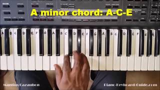 How to Play the A Minor Chord on Piano and Keyboard  Am Amin Chord [upl. by Now870]